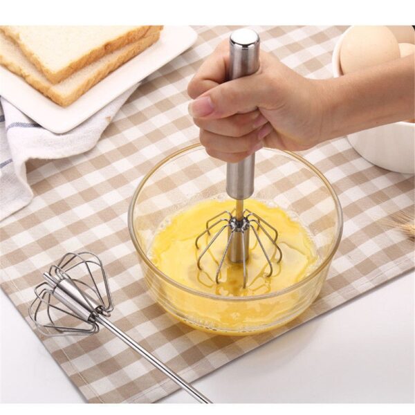 New Manual Egg Beaters Stainless Steel Semi Automatic Rotary Kitchen Accessories Tools